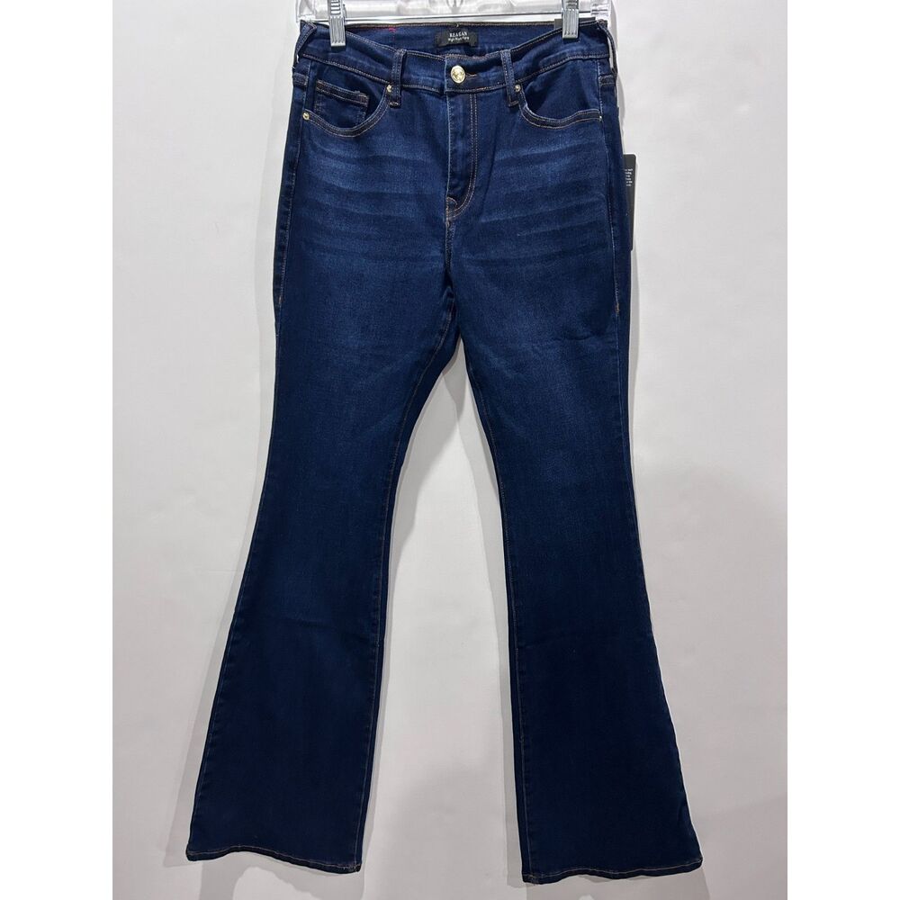 True Religion High Rise Jeans Reagan Dark Denim Flare Leg NWT Size 27 Stretch - Picture 4 of 7
